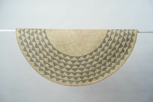 Handwoven Mat | 4' Round | Natural Base | Meditation Mat