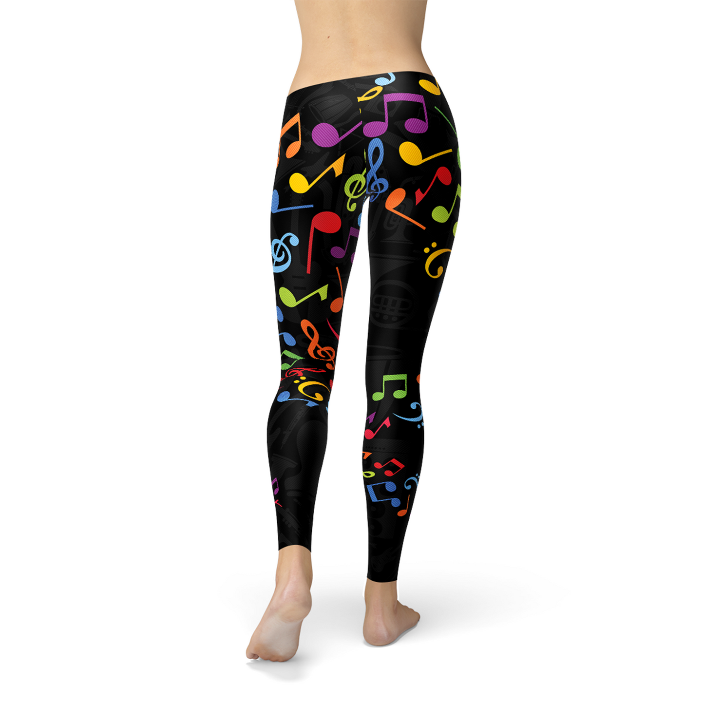 Women's Colorful Music Notes Yoga Pants/Leggings