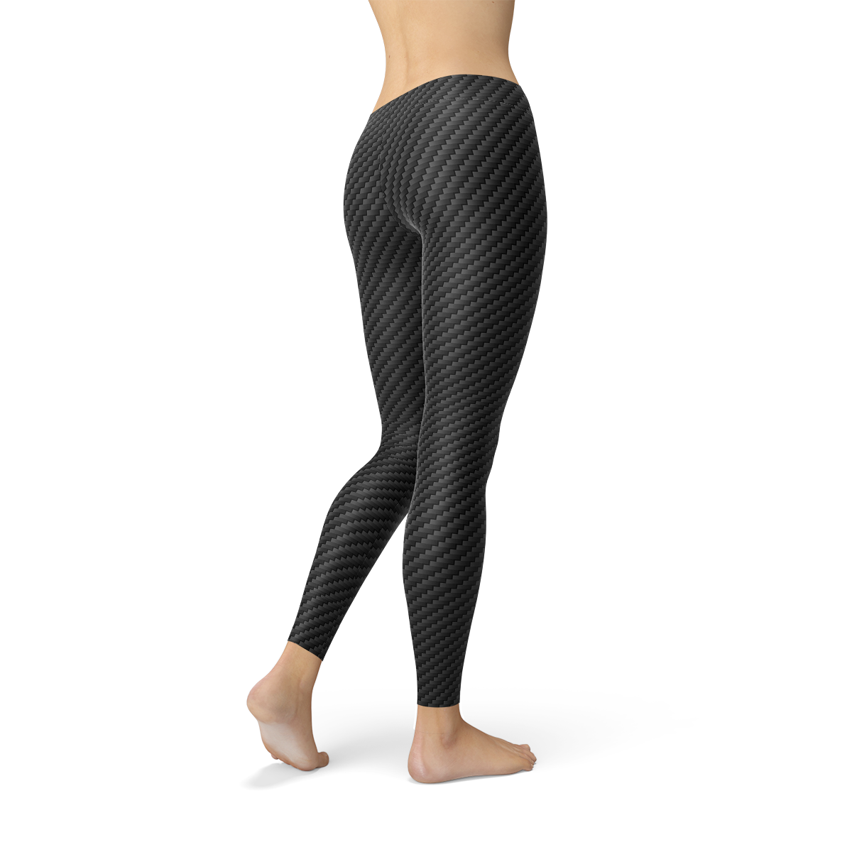 Womens Black Carbon Fiber Yoga Pants/Leggings