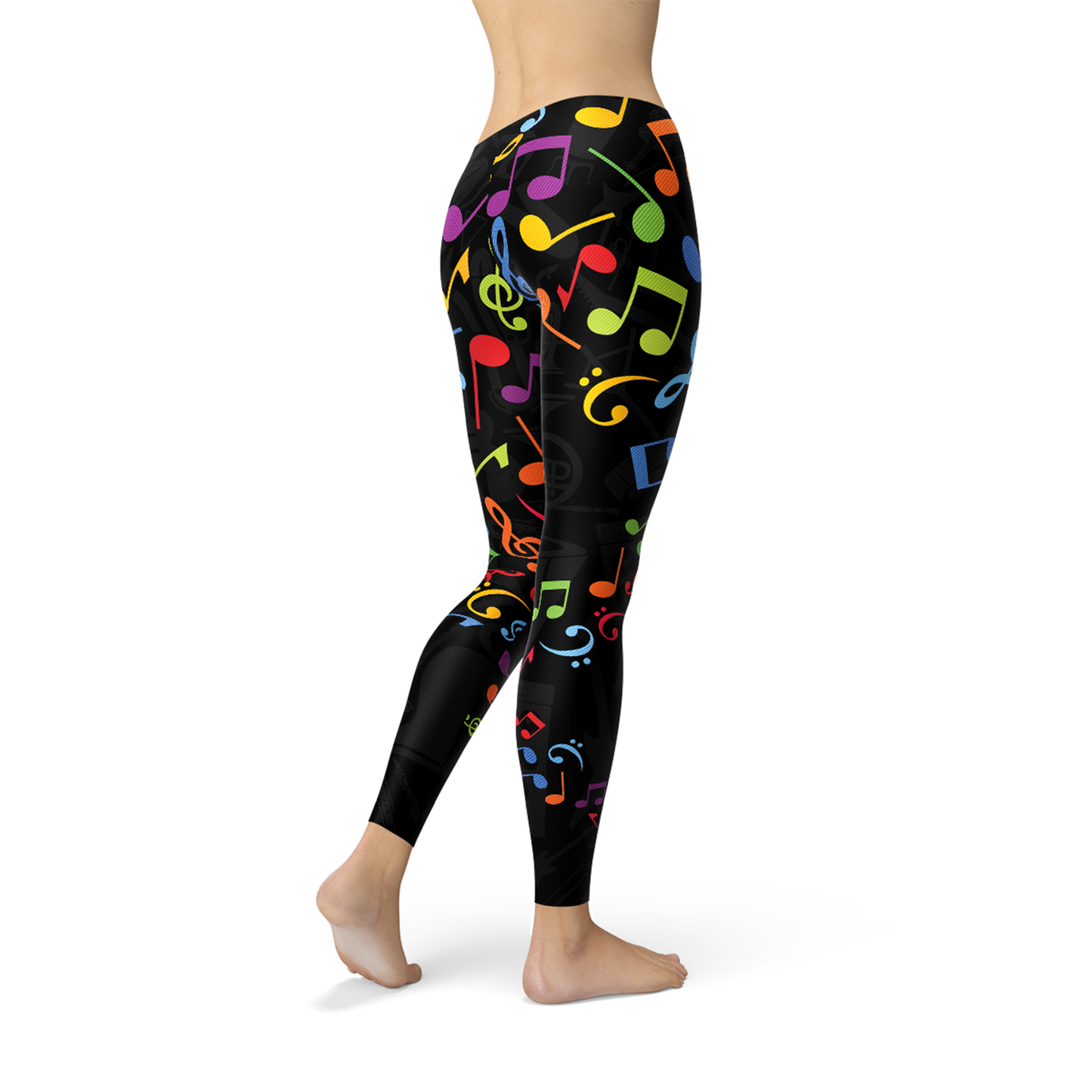 Women's Colorful Music Notes Yoga Pants/Leggings