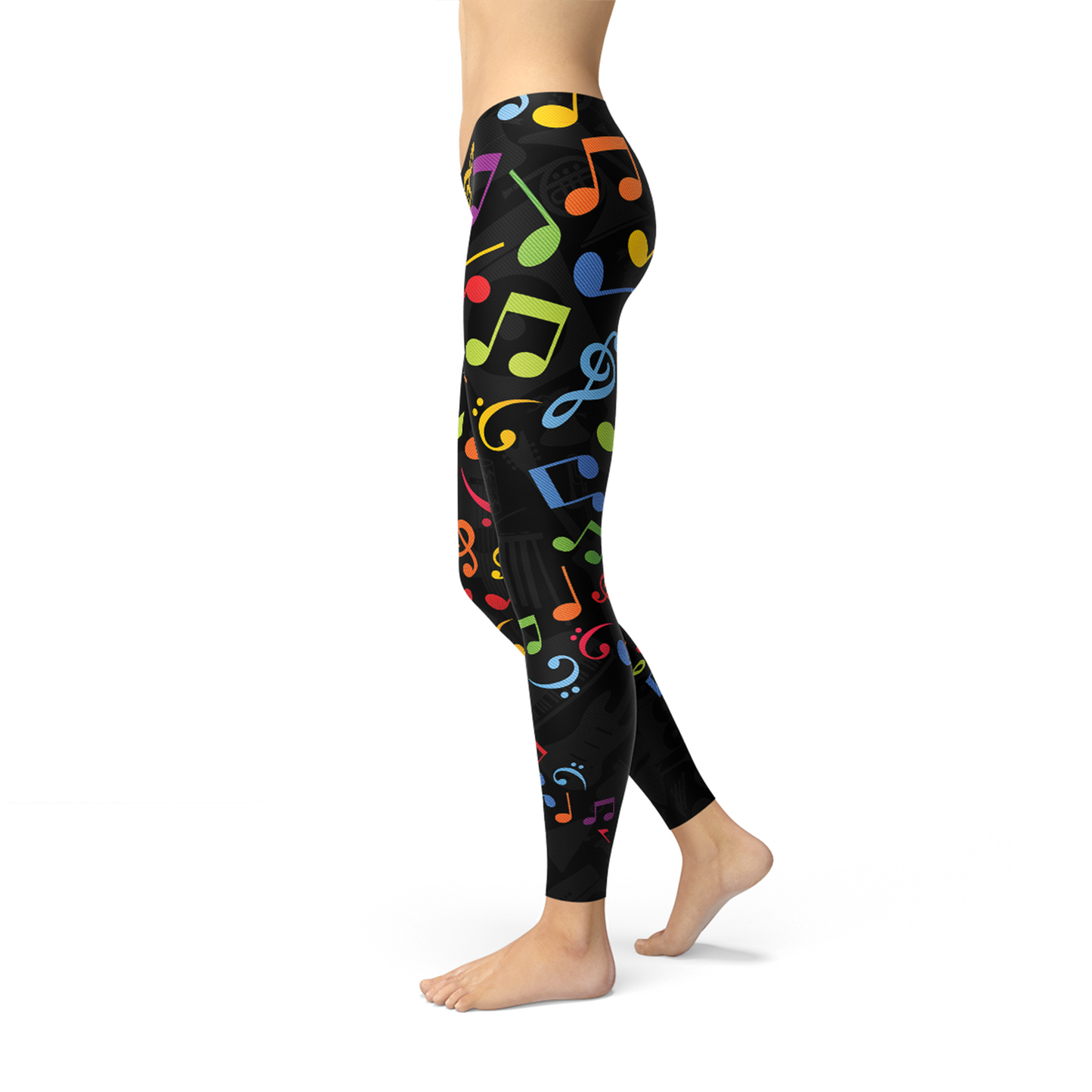 Women's Colorful Music Notes Yoga Pants/Leggings
