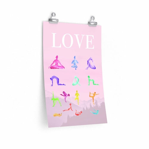 Love Yoga 14 Poses Premium Poster