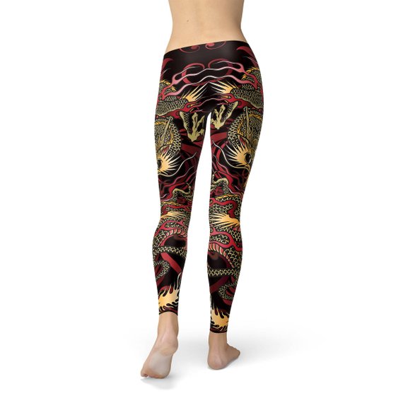 Women's Dragon Print Yoga Pants/Leggings