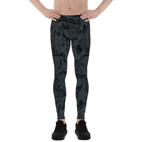 Black Auto Parts Yoga Pants For Men