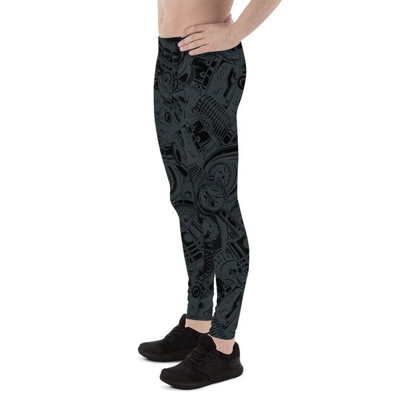 Black Auto Parts Yoga Pants For Men