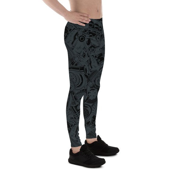 Black Auto Parts Yoga Pants For Men