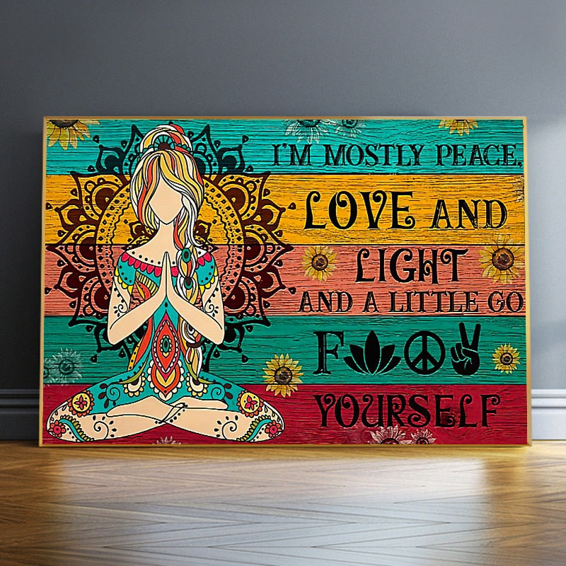 "Peace Love" Canvas Painting Wall Art (unframed) 14 Sizes