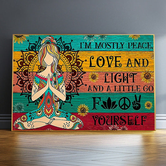 "Peace Love" Canvas Painting Wall Art (unframed) 14 Sizes