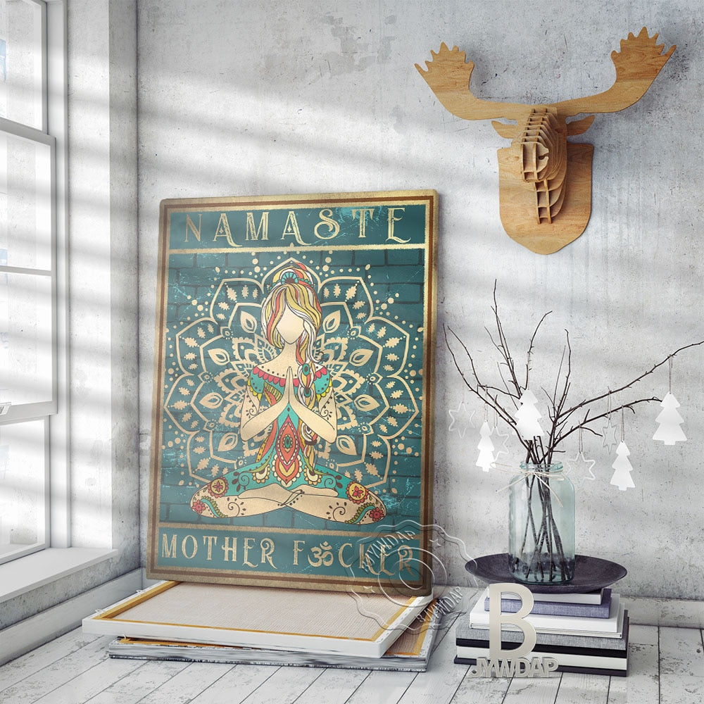 Yoga Meditation Retro Nordic Style Wall Art