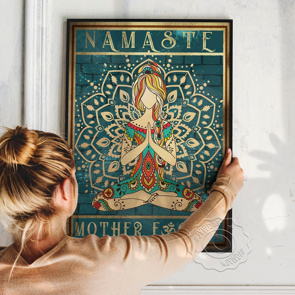 Yoga Meditation Retro Nordic Style Wall Art