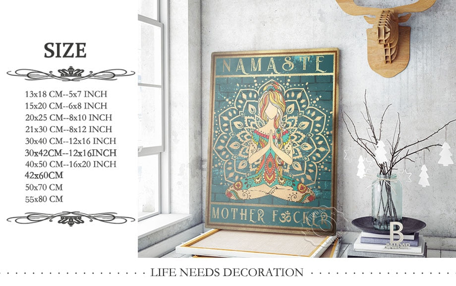 Yoga Meditation Retro Nordic Style Wall Art