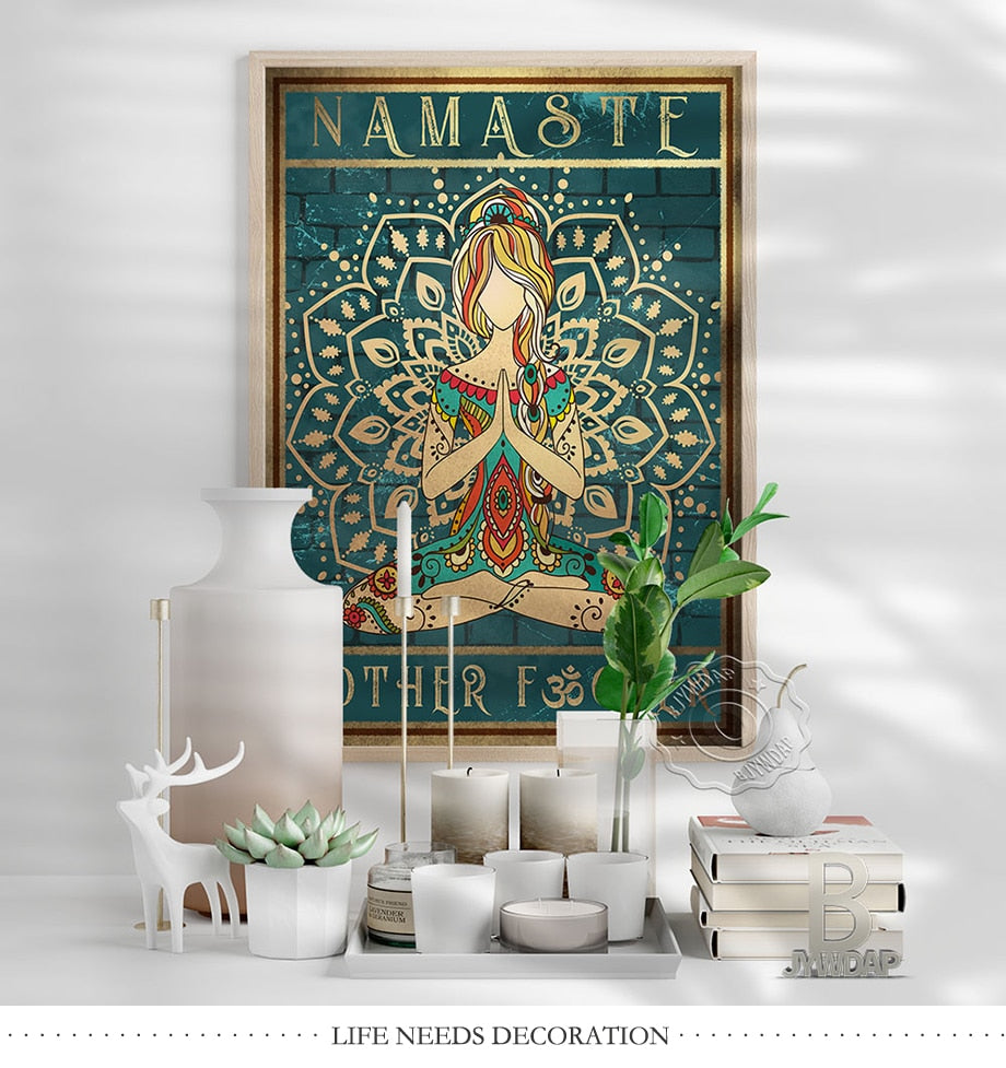 Yoga Meditation Retro Nordic Style Wall Art