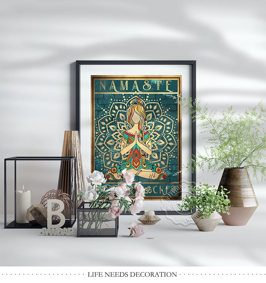 Yoga Meditation Retro Nordic Style Wall Art