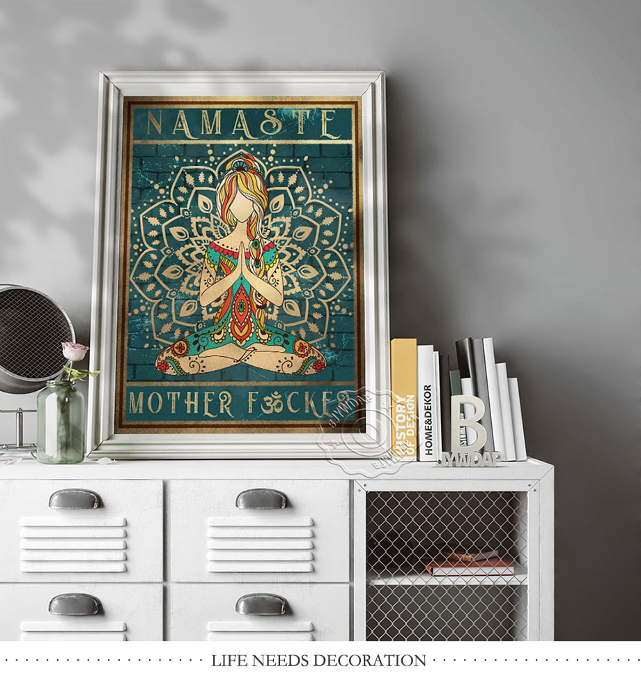 Yoga Meditation Retro Nordic Style Wall Art