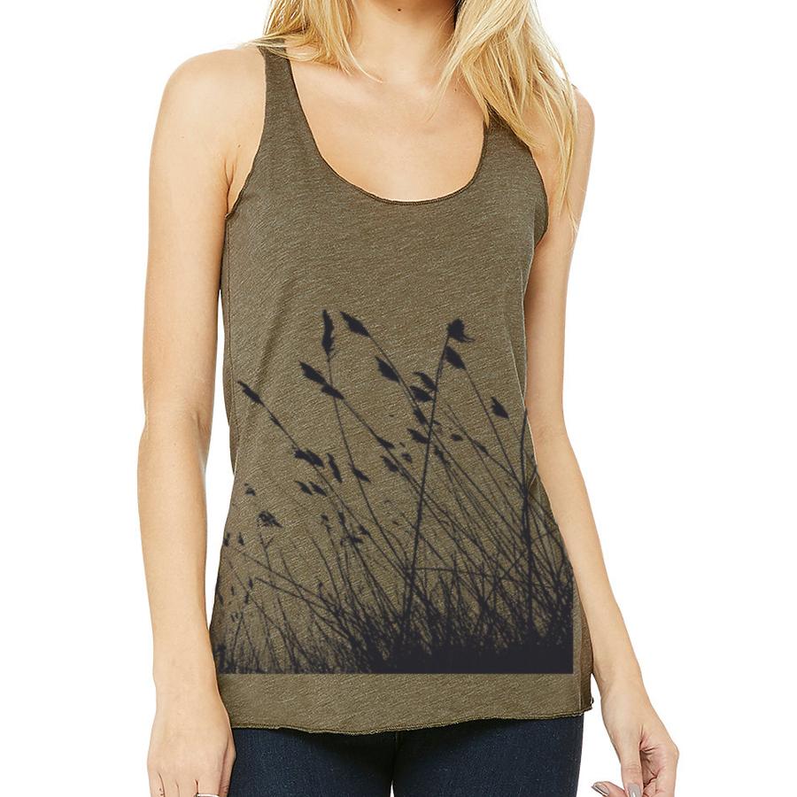 Nature mind racerback tank (In Lemon green (Shown) or Olive-green)
