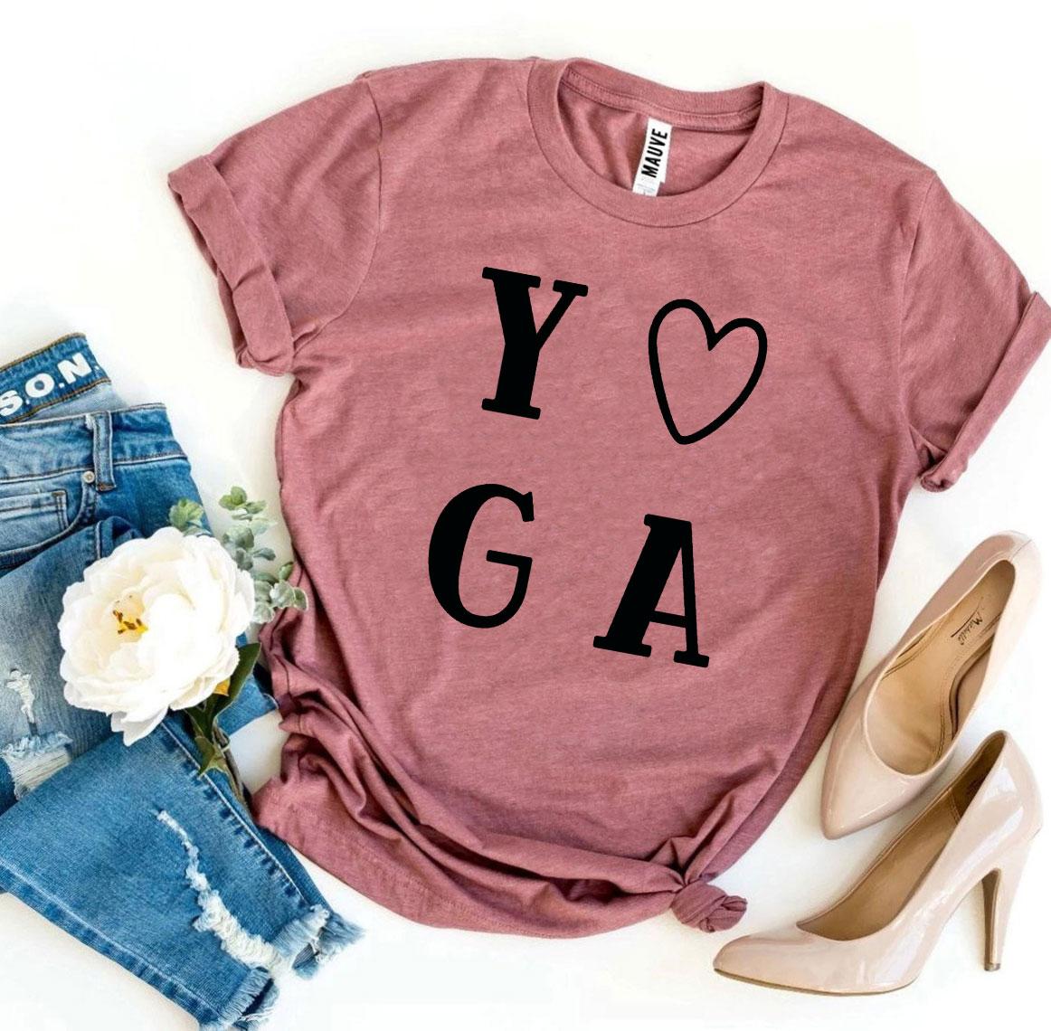 I Love Yoga, Heart T-shirt in 9 colors