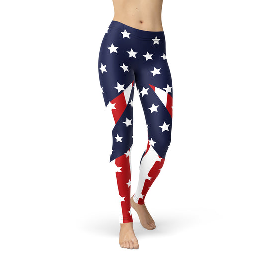Women's Patriotic American Flag Yoga Pants/Leggings