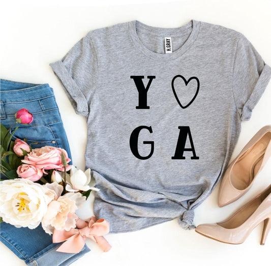 I Love Yoga, Heart T-shirt in 9 colors