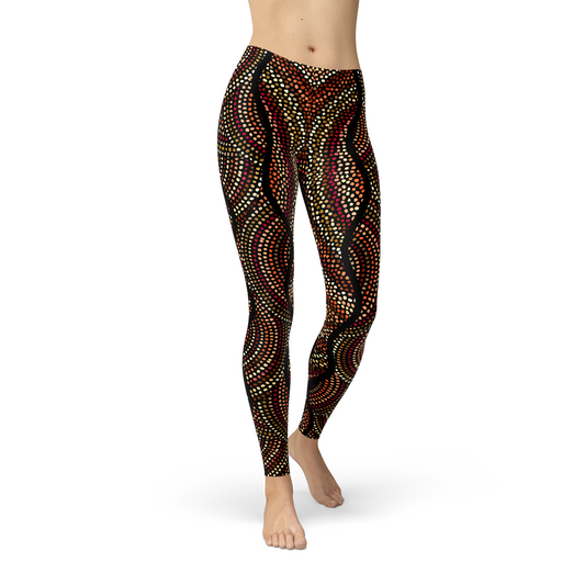 Women's Aboriginal Polka Dot Yoga Pants/Leggings
