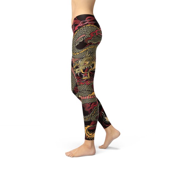 Women's Dragon Print Yoga Pants/Leggings