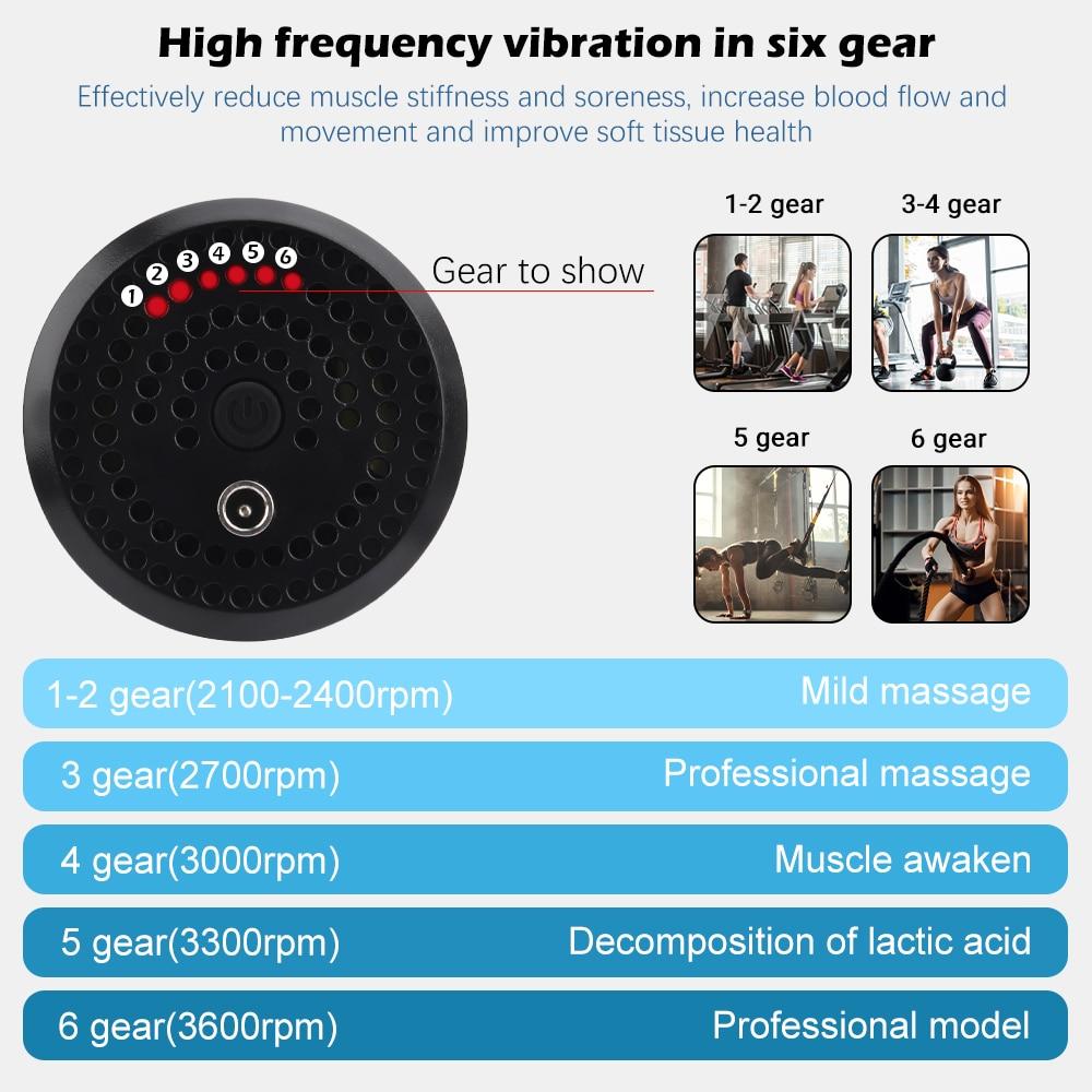 High Quality, Durable 6 Speeds Handheld Massager with 4 head types